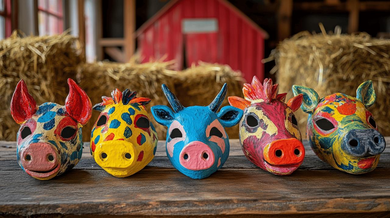 Masques Animaux de la Ferme : 5 Modèles Faciles pour une Animation Réussie